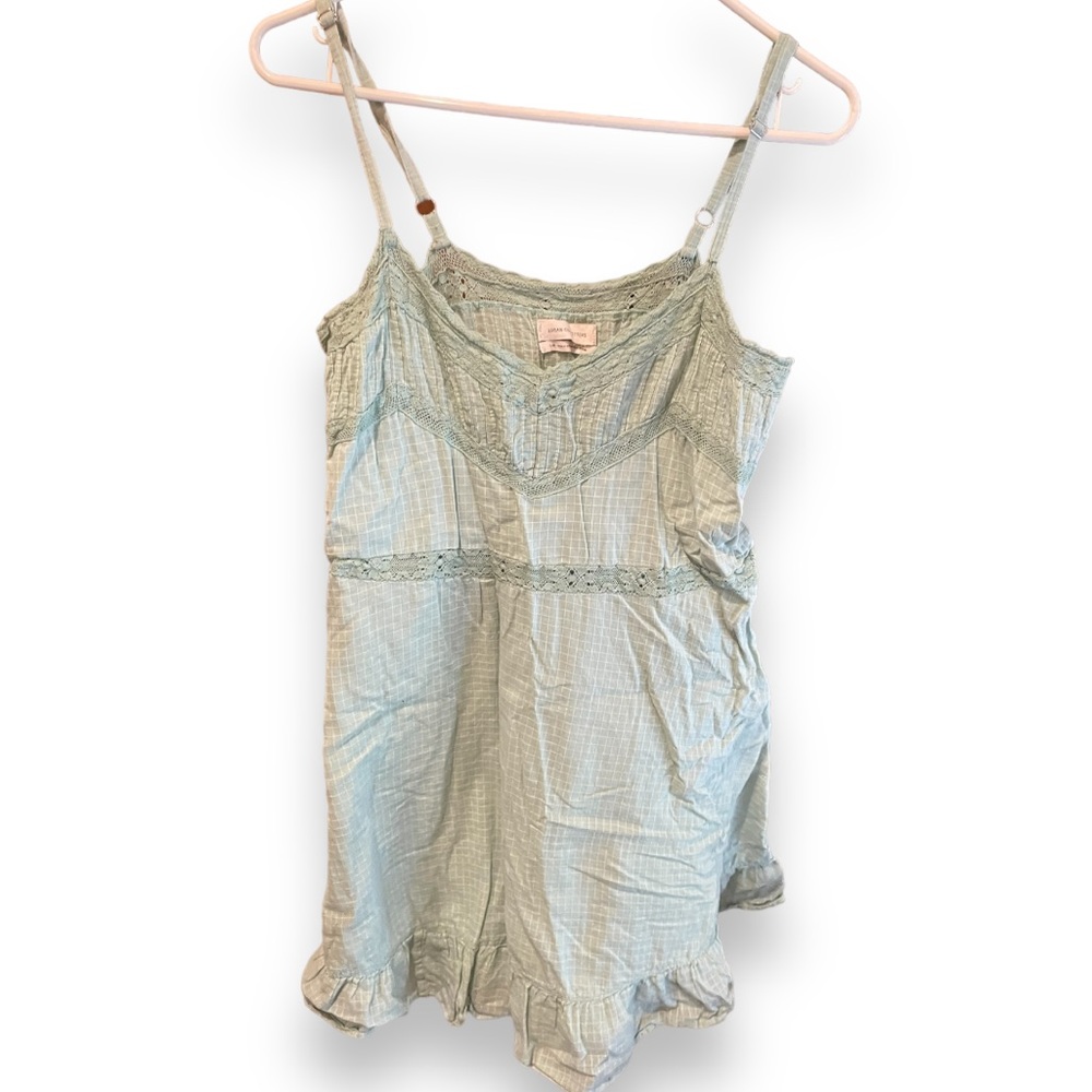 Urban Outfitters Green Lace and Gingham Dress